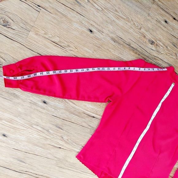 Vintage 80s Christie & Jill Embroidered Cut-out Red Blouse - Picture 14 of 16